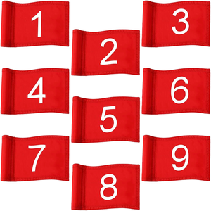 Недорогой открытый высококачественный недатированный мастер индивидуальный контент многоразмерная рекламная маркировка с вышитым логотипом флаг для гольфа - Product Image 1