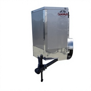 Remolque cerrado de aluminio plateado y negro de 5 x 8 pies, serie E, de Cargo Mate - Product Image 1