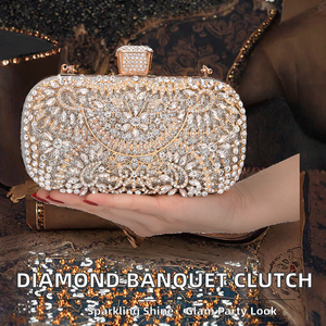 Sac à main de soirée décontracté pour femmes américaines avec chaînes pour banquets en polyester - Product Image 2