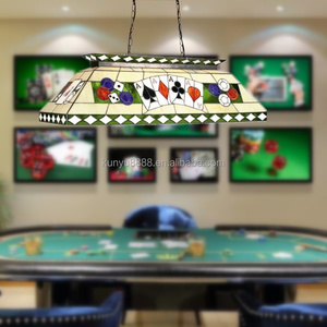 Lámpara Colgante Tiffany de 40'' para Mesa de Billar, 6 Luces, Araña de Vidrio Tintado para Entretenimiento, Decoración Especial para Casino - Product Image 2