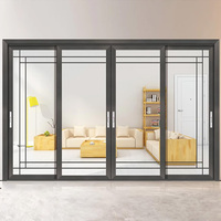 Porte coulissante automatique en aluminium moderne de luxe, profil mince, isolation acoustique, pour entrée extérieure, cave à vin, hôpital, chambre à coucher