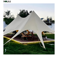 Abri de Glamping Commercial en Forme d'Étoile, Auvent Coupe-Vent Extérieur pour Zone de Pique-nique de Resort et Zone de Restauration de Parc de Glamping