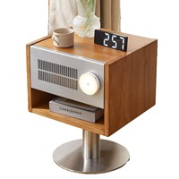 Table de chevet intelligente en bois massif Bauhaus, armoire latérale pliable avec miroir pour chambre à coucher, appartement et salle à manger