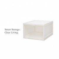 Boîte à chaussures empilable en plastique transparent avec porte magnétique sur le devant |   Boîte de rangement modulaire en PP durable pour baskets et talons