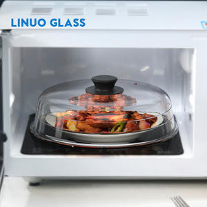 Linuo penutup piringan kaca Microwave borosilikat tahan suhu tinggi tutup pelindung percikan tahan panas - Product Image 1