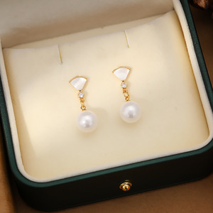 Boucles d'oreilles à clip pour femmes, style Song Yuqi, petites boucles d'oreilles en perles, nouvelle mode automne hiver 2021, INS - Product Image 6