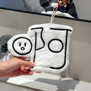 Creative Hanging Hand Towel Cartoon Coral Fleece 18x25 Cm Kitchen Bathroom Use - Product Image 1