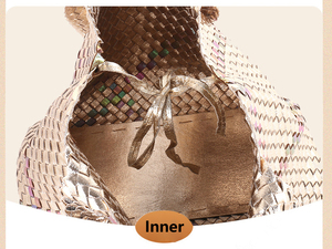 Sac tressé en cuir végétalien très tendance pour femme – Sac à main hobo, sac fourre-tout à poignée supérieure, sac à bandoulière, sac sous le bras - Product Image 4