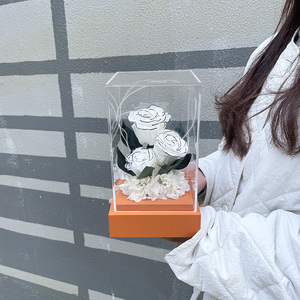 Rosas Preservadas en Caja <span class=keywords><strong>de</strong></span> Acrílico Transparente, Novedad Popular <span class=keywords><strong>de</strong></span> <span class=keywords><strong>2022</strong></span> para Navidad - Product Image 3