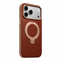 Étui en cuir pleine fleur huilé pour iPhone 18 Pro, 17 Pro Max, 18 Pro Max, avec chargement magnétique sans fil, béquille et protection d'objectif métallique