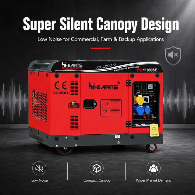 10KVA 8KW Air Cooled Silent Diesel Generator Set Electric Start 50Hz 60Hz Backup Power Generator