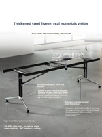 Nouvelle table de conférence pliante en bois artisanal, bureau de bureau, table de formation modulable à longues lames, combinaison de table et de chaise, 11 à 15 personnes