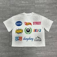 T-shirt personnalisé 100 % coton avec impression DTG, effet délavé à l'acide, coupe ample et épaisse, style vieilli pour homme