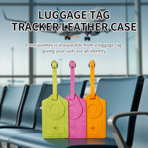 Travel Accessories <strong>Suitcase</strong> Luggage <strong>Tag</strong> Custom logo Pu Leather Passport Cover Bag Luggage Baggage <strong>Tags</strong> with air <strong>Tag</strong> Holder - Product Image 3
