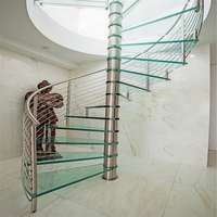 Prix des escaliers en bois pour loft, escaliers en spirale à balustres droits en acier inoxydable, escaliers flottants en métal, escaliers en marbre, design moderne, main courante