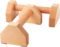 Anti-dérapant, 2 pièces, équipement de fitness et de calisthénie, barres de pompes empilables en bois, barres de pompes parallèles pour l'équilibre