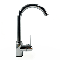 Robinet de cuisine monocommande monofilaire en alliage de zinc chromé, à poser sur plan, eau chaude et froide, pour évier, fabrication directe usine OEM ODM