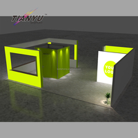 10x20 Fashion Led Lightbox Rétro-éclairé Stand De Salon Produit Affichage Personnalisé Stand D'exposition Stand Mural avec Étagères