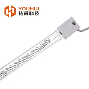 880mm 1200W Infrared Radiation Quartz Semi Gold-plated Halogen Heating Tube For Photovoltaic Equipment