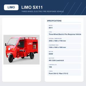 Véhicule de pompiers électrique à trois roues avec boîte à équipement de 1500x1000x1000mm <span class=keywords><strong>pour</strong></span> équipe de lutte contre les incendies, contrôleur 18G, batterie au plomb-acide - Product Image 3