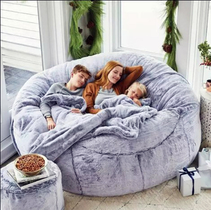 Canapé-<span class=keywords><strong>lit</strong></span> extra large Sac de fèves <span class=keywords><strong>Fauteuil</strong></span> de salon rempli de <span class=keywords><strong>mousse</strong></span> de 7 pieds Canapé-<span class=keywords><strong>lit</strong></span> géant en fausse fourrure <span class=keywords><strong>Fauteuil</strong></span> de fèves - Product Image 5