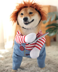 Disfraz de Perro <span class=keywords><strong>Chucky</strong></span> para Halloween 2022, Ropa de Muñeco <span class=keywords><strong>Chucky</strong></span> de <span class=keywords><strong>Good</strong></span> <span class=keywords><strong>Guys</strong></span> con Cuchillo 	 Divertido Disfraz de Mascota de <span class=keywords><strong>Chucky</strong></span> de <span class=keywords><strong>Good</strong></span> <span class=keywords><strong>Guys</strong></span> - Product Image 2