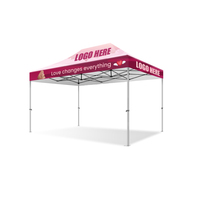 Tente pliante publicitaire 3x4,5m en polyester résistant à l'eau avec logo personnalisé, installation facile, pour événements extérieurs