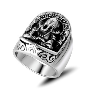 แหวนเทพเจ้าช้างไทย เครื่องประดับเงินสำหรับผู้ชาย ของขวัญ SA414 - Product Image 5