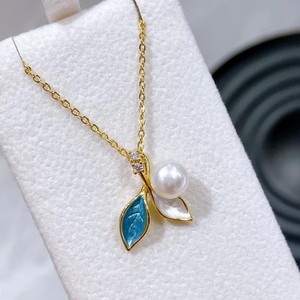 ชุดเครื่องประดับแฟชั่นขายส่งราคาพิเศษสำหรับผู้หญิง สร้อยคอเส้นเล็กประดับมุกน้ำจืด วัสดุหลักทำจากทองแดง - Product Image 3