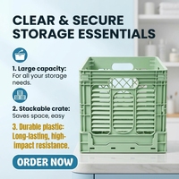 Caisse de rangement pliable robuste et empilable en plastique pour entrepôt, logistique et distribution, idéale pour les fruits