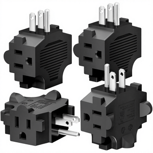 Adaptateur de mise à la terre K KASONIC FL-JC71 à 3 prises, rallonge multiprise en plastique, séparateur de courant 15A [Homologué ETL] Haute résistance - Product Image 1