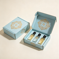 Coffret de boîtes cosmétiques vert menthe multi-tailles avec impression dorée, emballages de luxe pour soins de la peau avec logo personnalisé