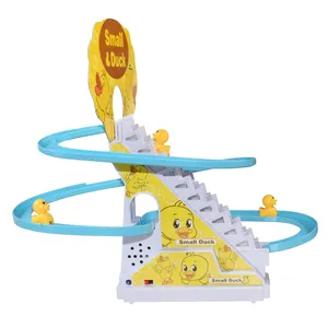 DIY Rel Balap Jalur Listrik Bebek Kecil Memanjat Tangga Mainan Babi Aksi Angka Mainan Musik Roller Coaster Mainan untuk Anak-anak Hadiah