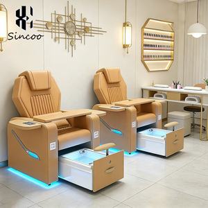 Manufacturer Professional Spa Pedicure <b>Massage</b> Chair with 7 Color LED Lamp Manual Drainag PU Material Nail Beauty Foot <b>Sofa</b> - Product Image 1