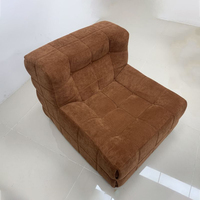 Fauteuil de salon compact en tissu de velours côtelé compressé, style nordique, pour un seul personne