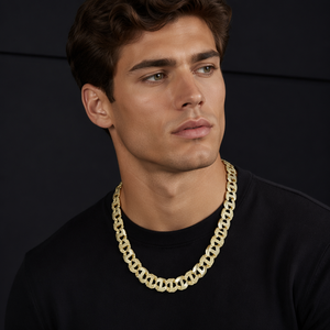 Jxx ผู้หญิงขายส่งเครื่องประดับ 14K / 24K ชุบทองโซ่คิวบาสร้อยคอผู้ชายโซ่ Becher ที่กำหนดเอง - Product Image 2