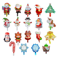 Mini ballons en feuille d'aluminium Joyeux Noël, bonhomme de neige, Père Noël, élan, chaussette, pingouin, béquille, décoration de fête