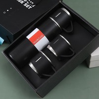 Tasse thermique sous vide en acier inoxydable 304 à trois couvercles, portable, isolée, personnalisable avec logo, idéale comme cadeau