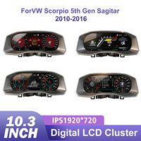Panel Instrumen Digital LCD 10,3 inci Virtual Cockpit untuk VW Amarok 2017-2020, Retrofit Spedometer Mobil, Aksesoris Mobil