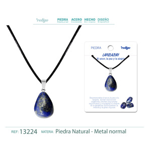 Pendentif en forme de cœur en lapis-lazuli tendance plaqué or avec diamant et perle pour les anniversaires religieux bouddhistes - Product Image 1