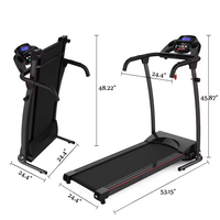 Petit tapis de course plat électrique fourni en usine avec écran LCD Test de fréquence cardiaque Équipement de fitness pliable pour usage domestique