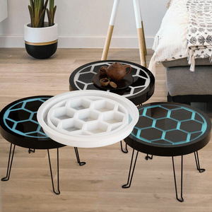 HY 24 pouces/60cm grands moules de table ronds en résine époxy pour bricolage Art décoration de la maison - Product Image 5