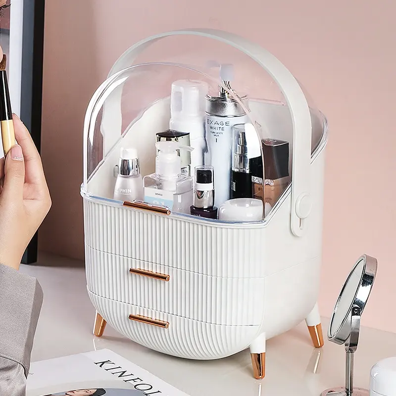 2021 Organizer Makeup Panas Berputar Premium Kasus Kosmetik Makeup Organizer Kosmetik Akrilik 4 Laci