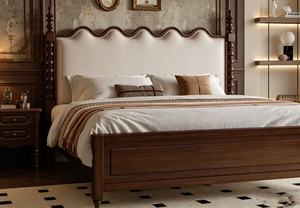 Premium <b>Queen</b> <b>Size</b> Scalloped Upholstered <b>Bed</b> With Spindle Posts & Nailhead Trim For Bedroom - Product Image 6