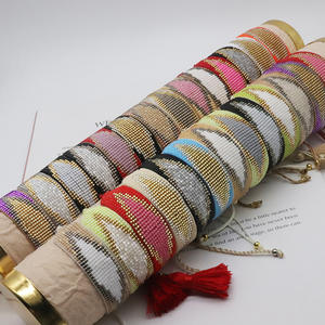 สร้อยข้อมือลูกปัด Miyuki งานทอมือ D102ลูกปัดสไตล์โบฮีเมียนลูกปัดญี่ปุ่นแบบโบฮีเมียนปรับเชือกได้ - Product Image 1