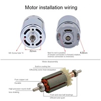 Moteur micro DC à balais HongYang 997 12-24V à aimant permanent, roulement à billes, couple élevé, faible bruit, étanche, 200W pour appareils électroménagers