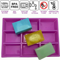 Échantillon gratuit Moule à gâteau en silicone à 9 cavités en forme de rectangle Moules à savon faits à la main en silicone avec logo