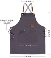 Tablier de cuisine en toile de café de bavoir de barbier de vente chaude avec des sangles réglables et de grandes poches