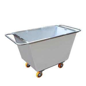 Chariot d'alimentation en acier inoxydable chariots et chariots d'alimentation de volaille avec 4 roues - Product Image 4