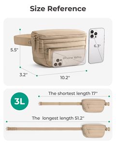 Riñonera acolchada versátil y duradera, tela resistente al agua, cierre de cremallera, correa ajustable para una organización Unisex sin esfuerzo - Product Image 3